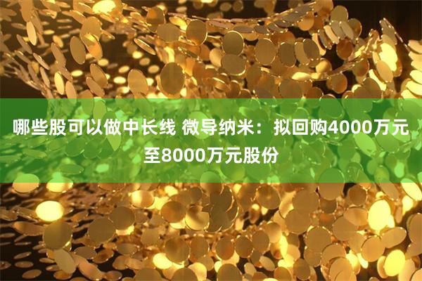 哪些股可以做中长线 微导纳米：拟回购4000万元至8000万元股份